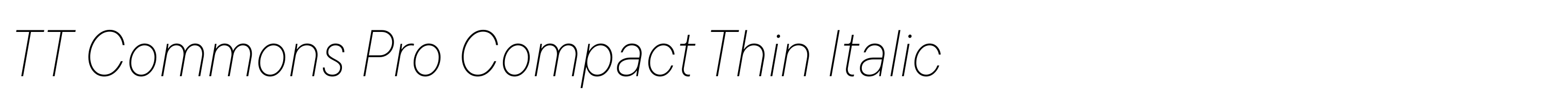 TT Commons Pro Compact Thin Italic